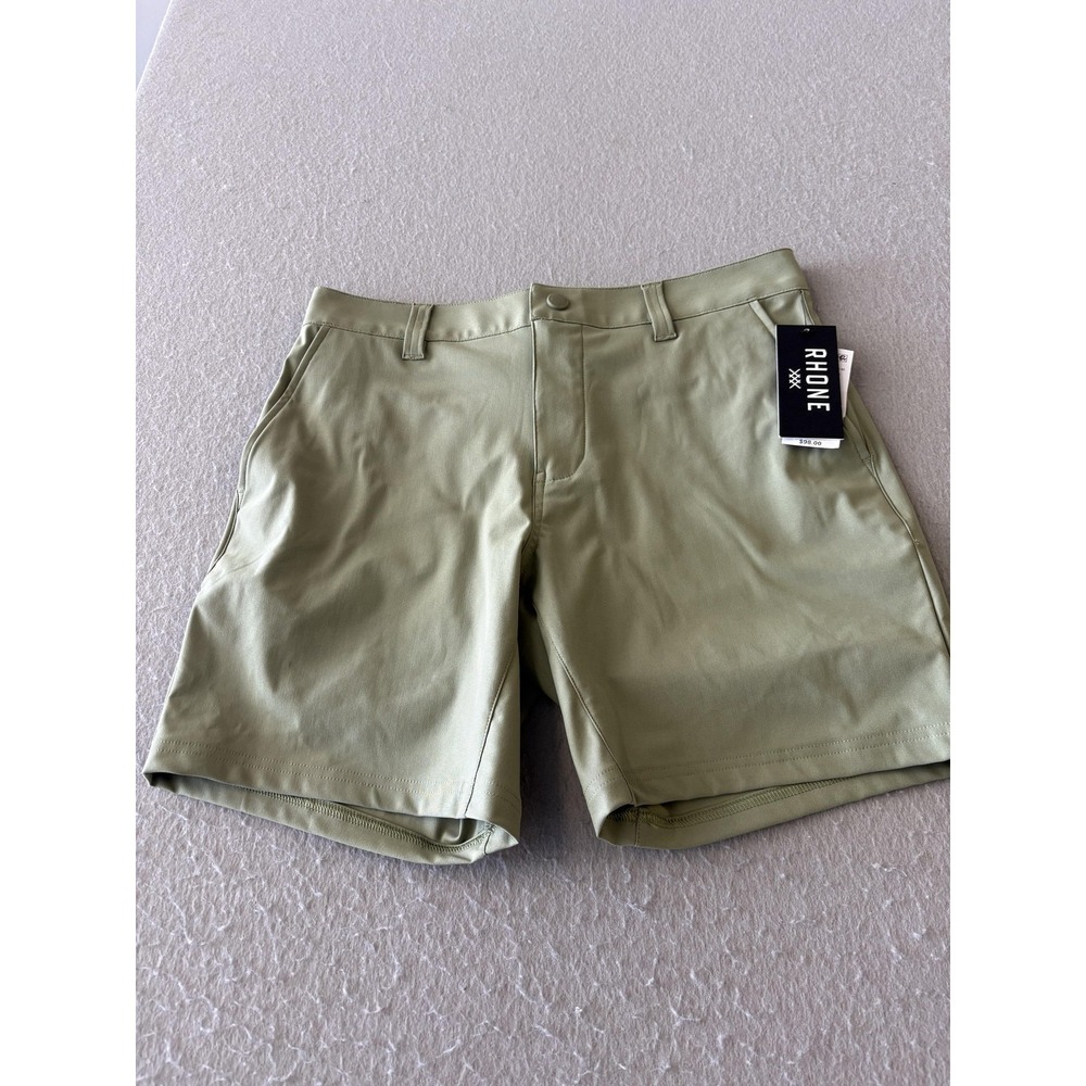 Rhone Shorts Mens 30 Green Sage 7 Inseam Commuter Chino Stretch Travel Casual